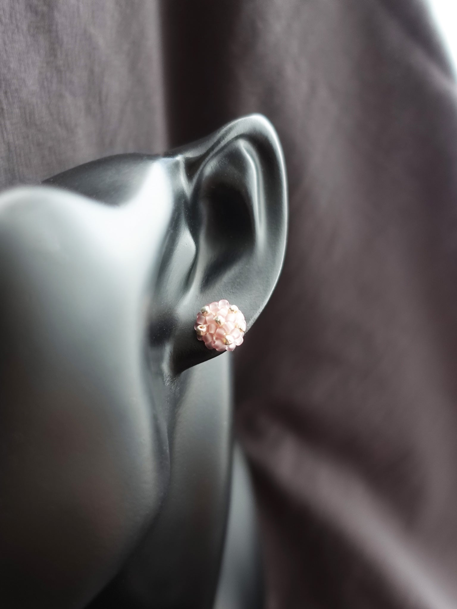 Star Dust Petite Stud Earrings in Mauve Purple Bust