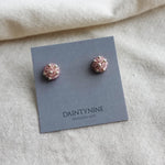 Star Dust Petite Stud Earrings in Mauve Purple Card