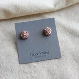 Star Dust Petite Stud Earrings in Mauve Purple Card