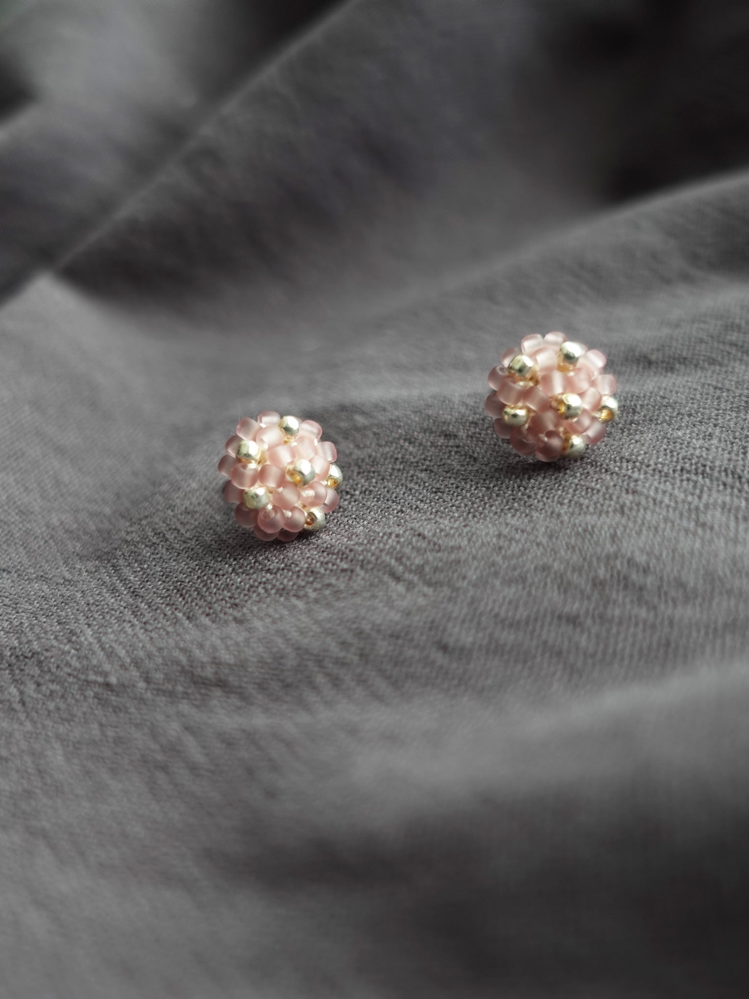 Star Dust Petite Stud Earrings in Mauve Purple Left