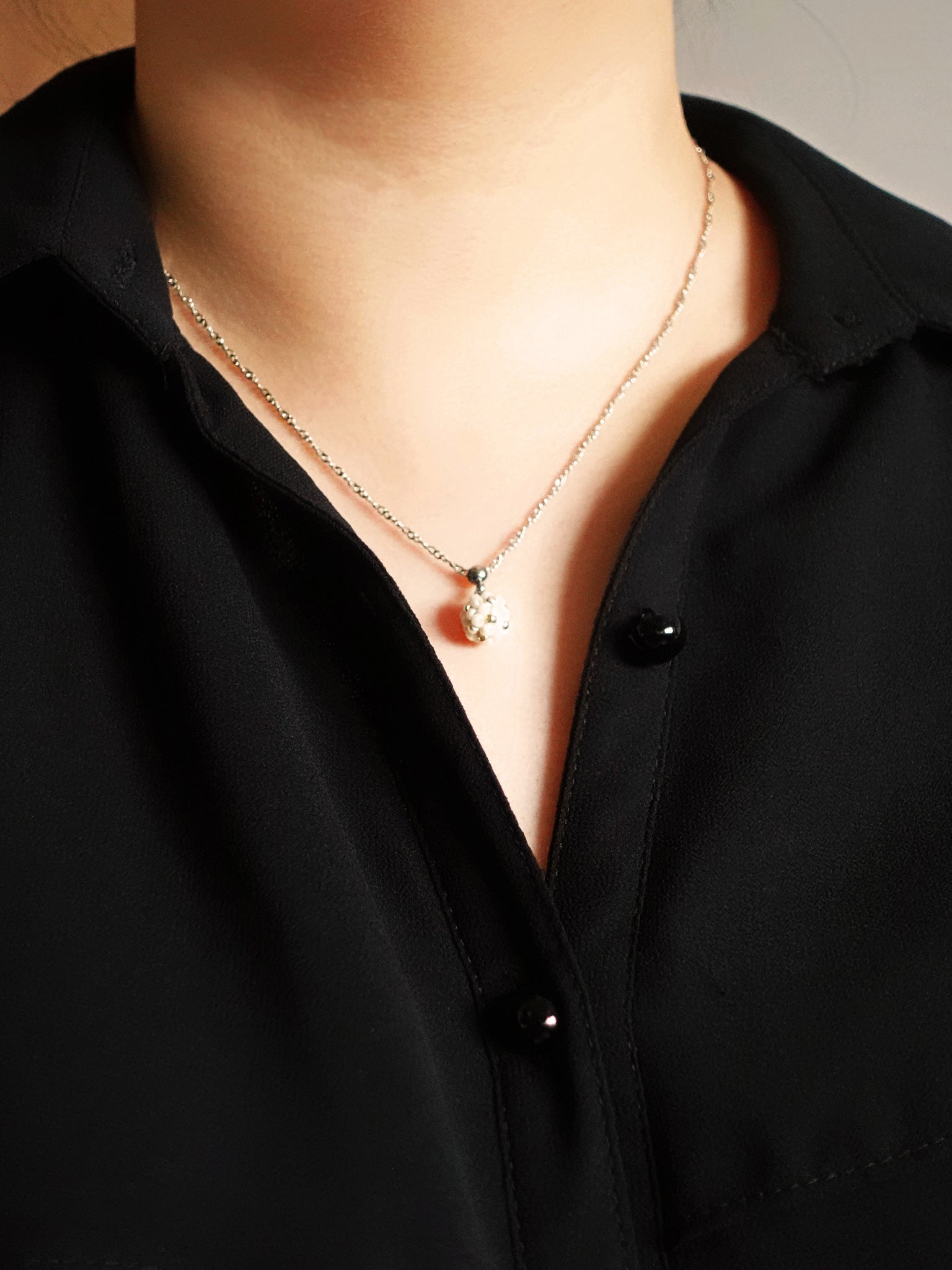 Sweet Pea Star Dust Necklace Model