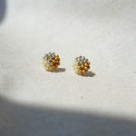 Trio Stud Earrings in Mustard Yellow Front