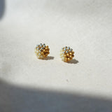 Trio Stud Earrings in Mustard Yellow Front