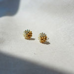 Trio Stud Earrings in Mustard Yellow Right