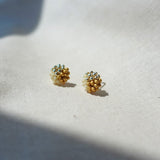 Trio Stud Earrings in Mustard Yellow Right