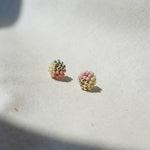 Trio Stud Earrings in Pale Pink Side
