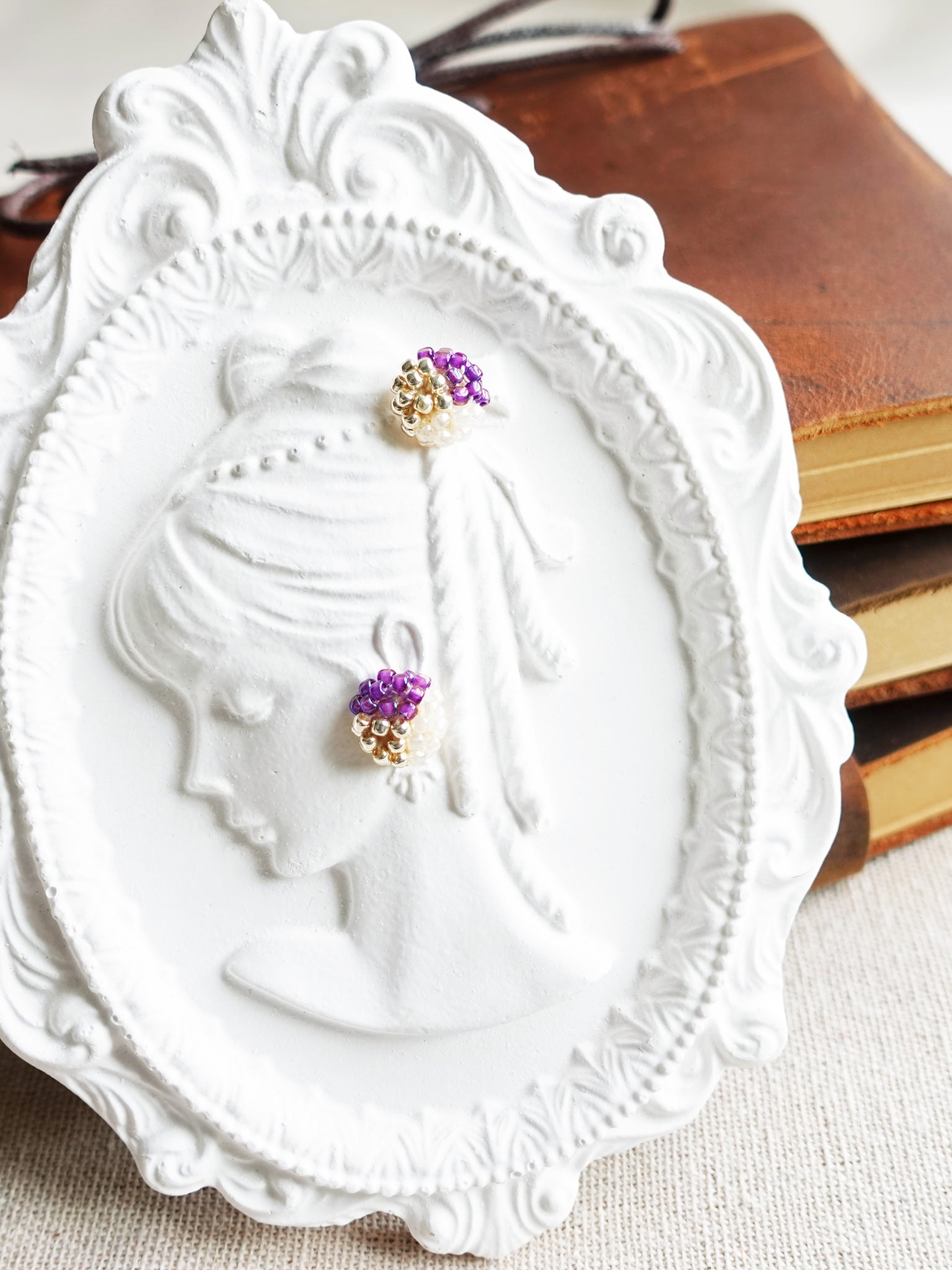 Trio Stud Earrings in Royal Purple Girl