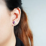 Trio Stud Earrings in Royal Purple