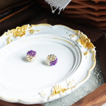 Trio Stud Earrings in Royal Purple Plate