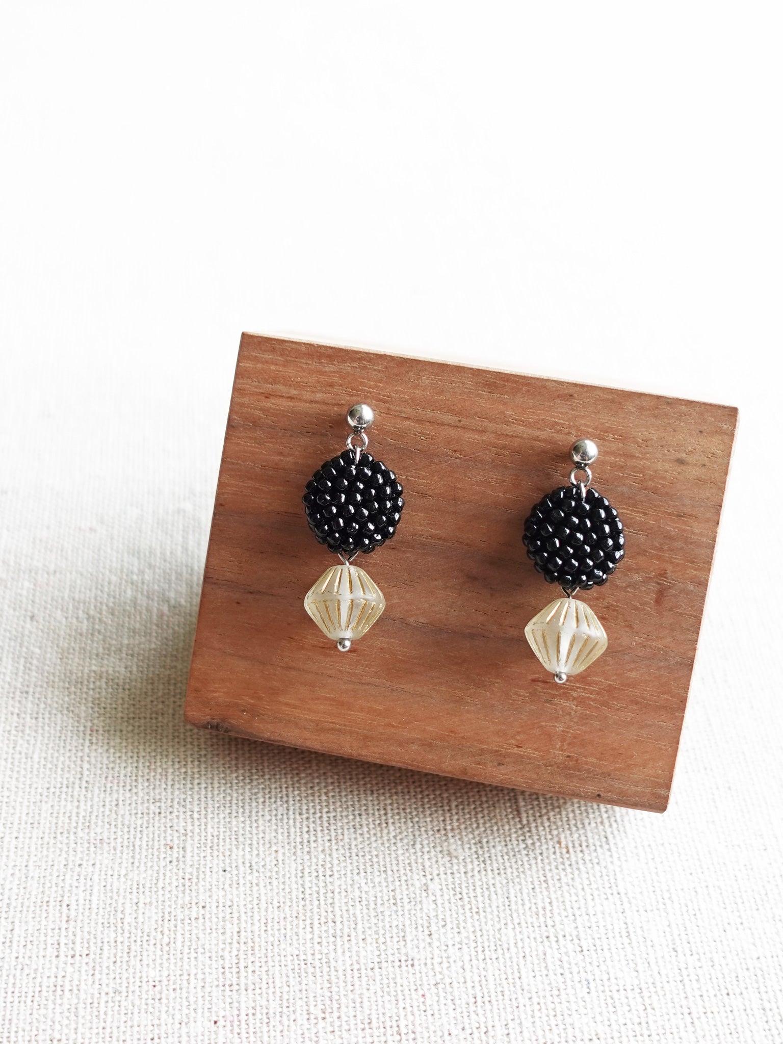 Vera Earrings in Black Display Left
