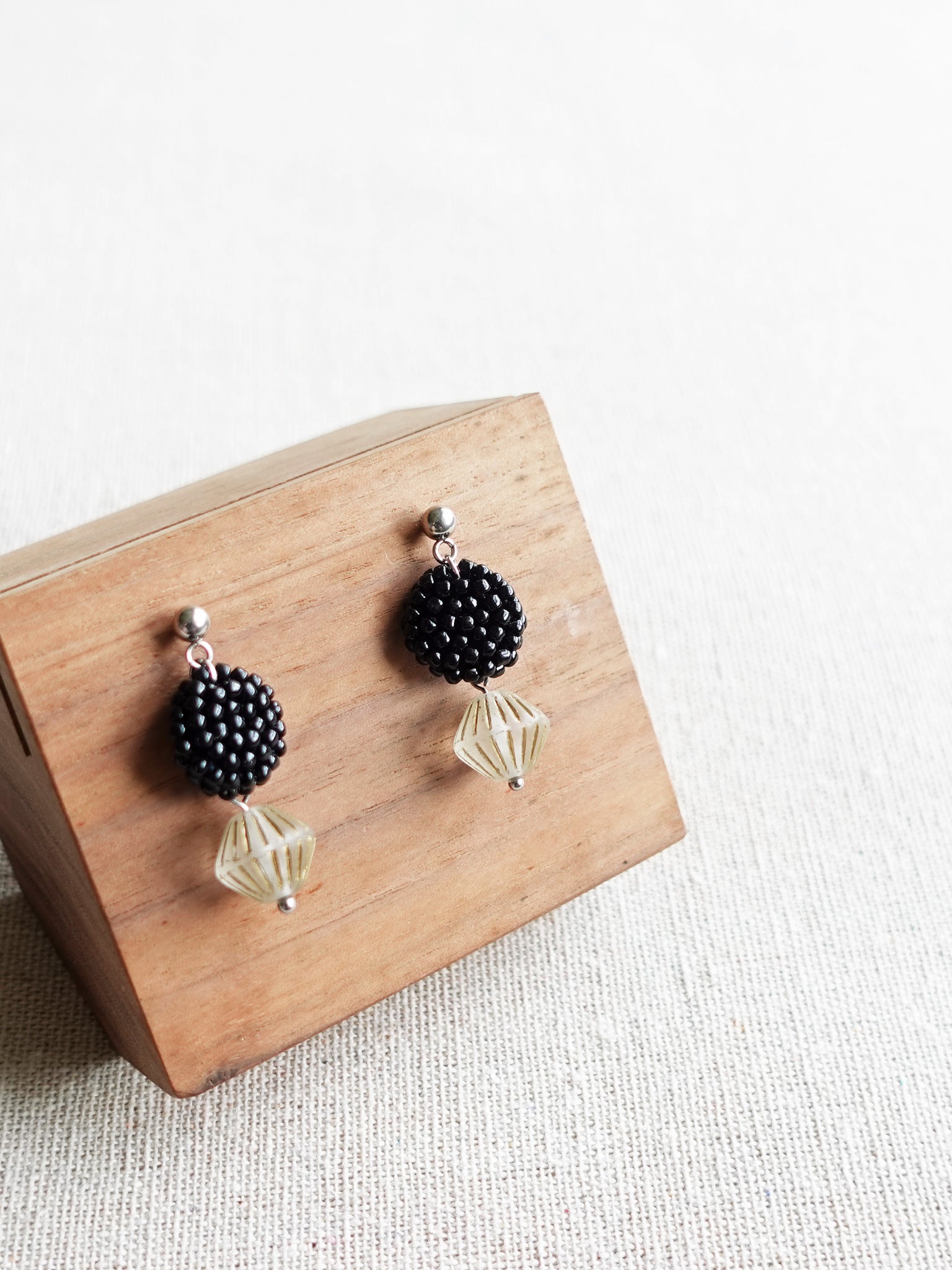 Vera Earrings in Black Display Right