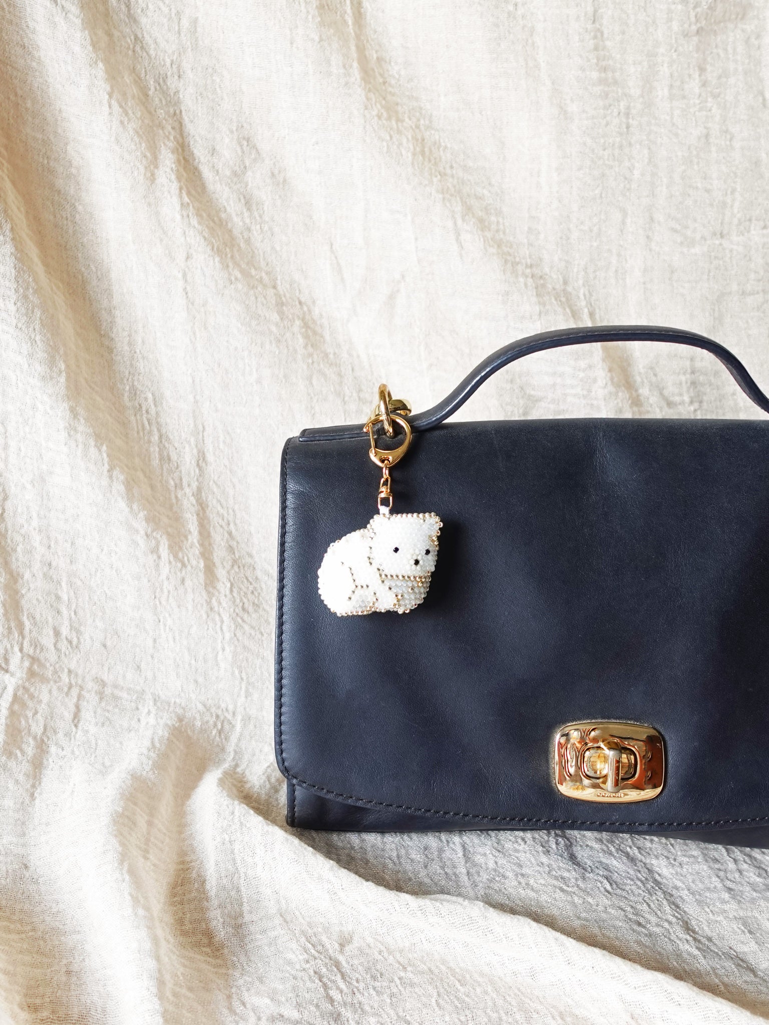 White Bear Loaf Charm Bag