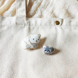White Bear Small Raccoon Loaf Brooch Pin Bag