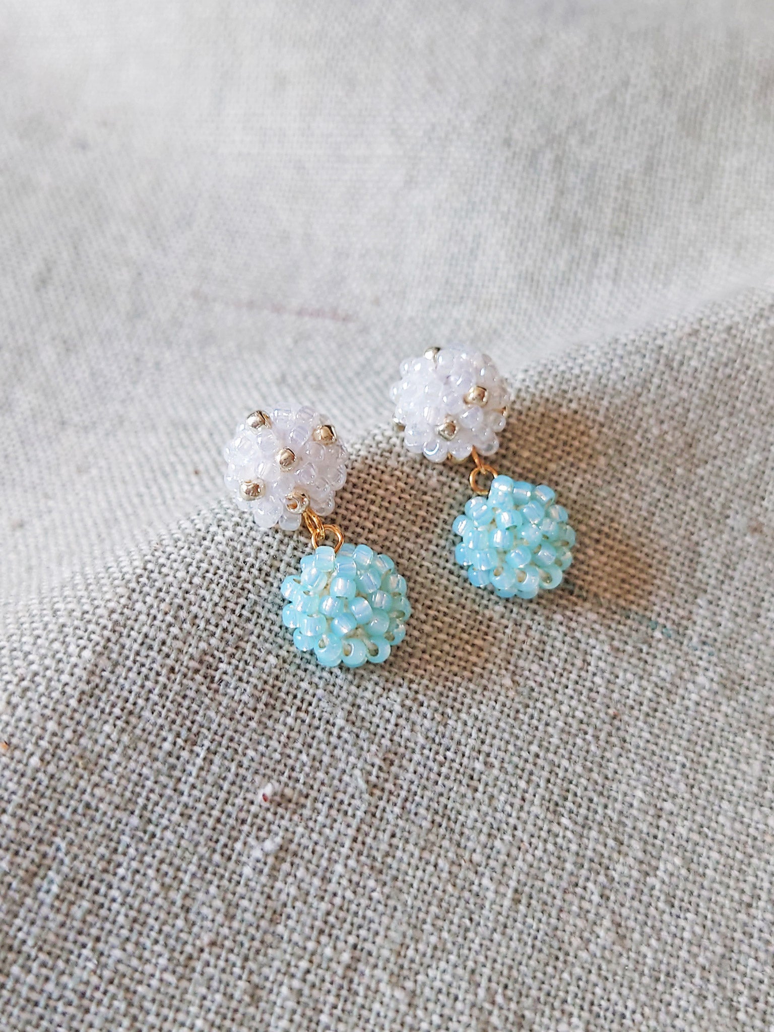 Abigail Earrings in Blue Left