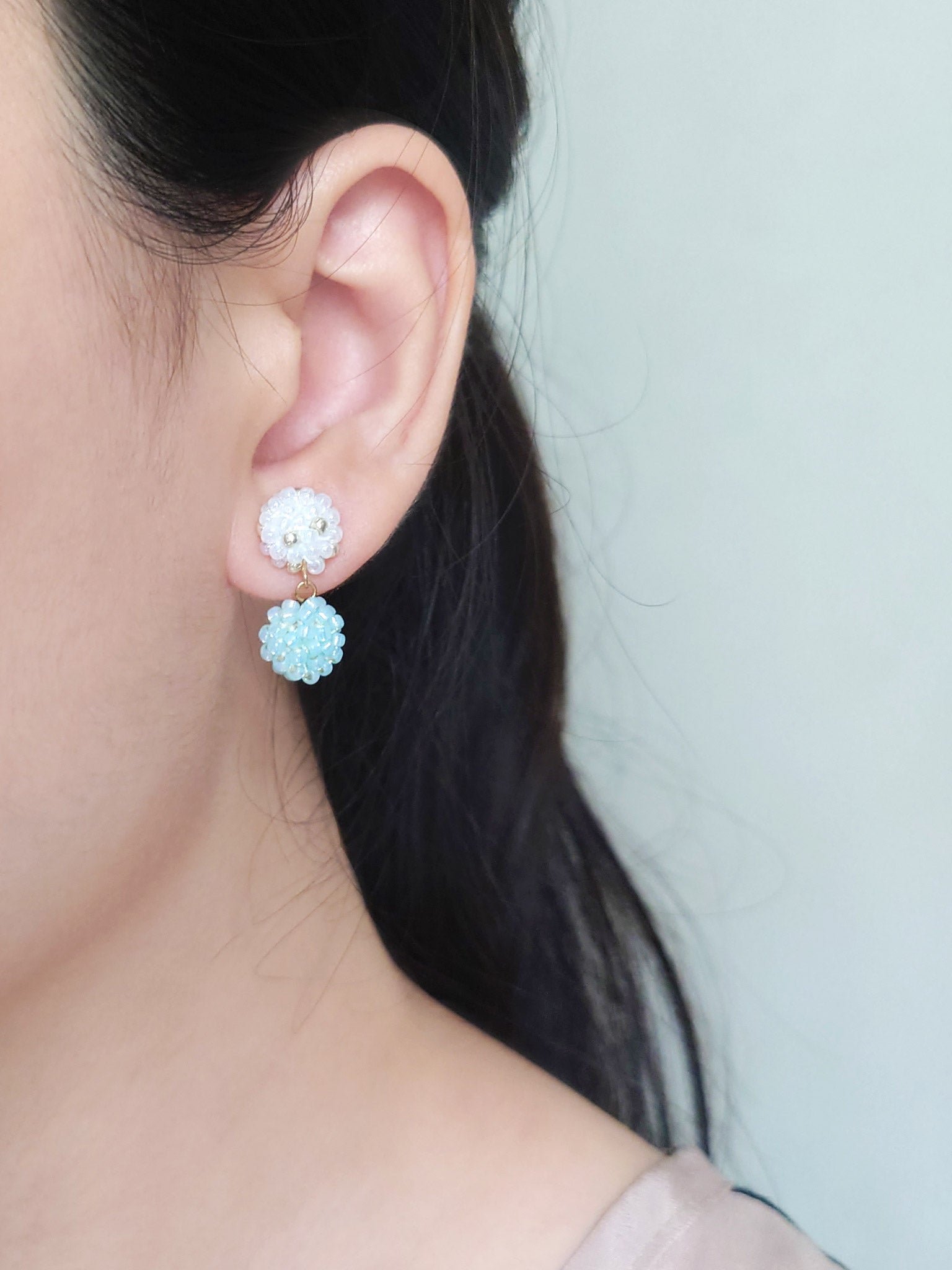 Abigail Earrings in Blue Model