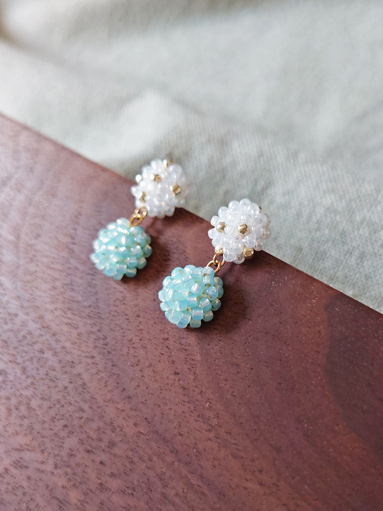 Abigail Earrings in Blue Right
