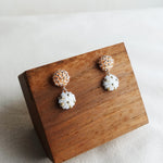 Abigail Earrings in Champagne Pink Display Left