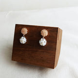 Abigail Earrings in Champagne Pink Display Right