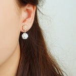 Abigail Earrings in Champagne Pink Model