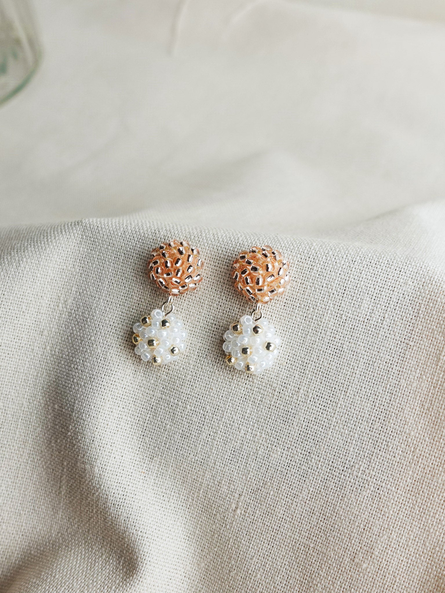 Abigail Earrings in Champagne Pink Right