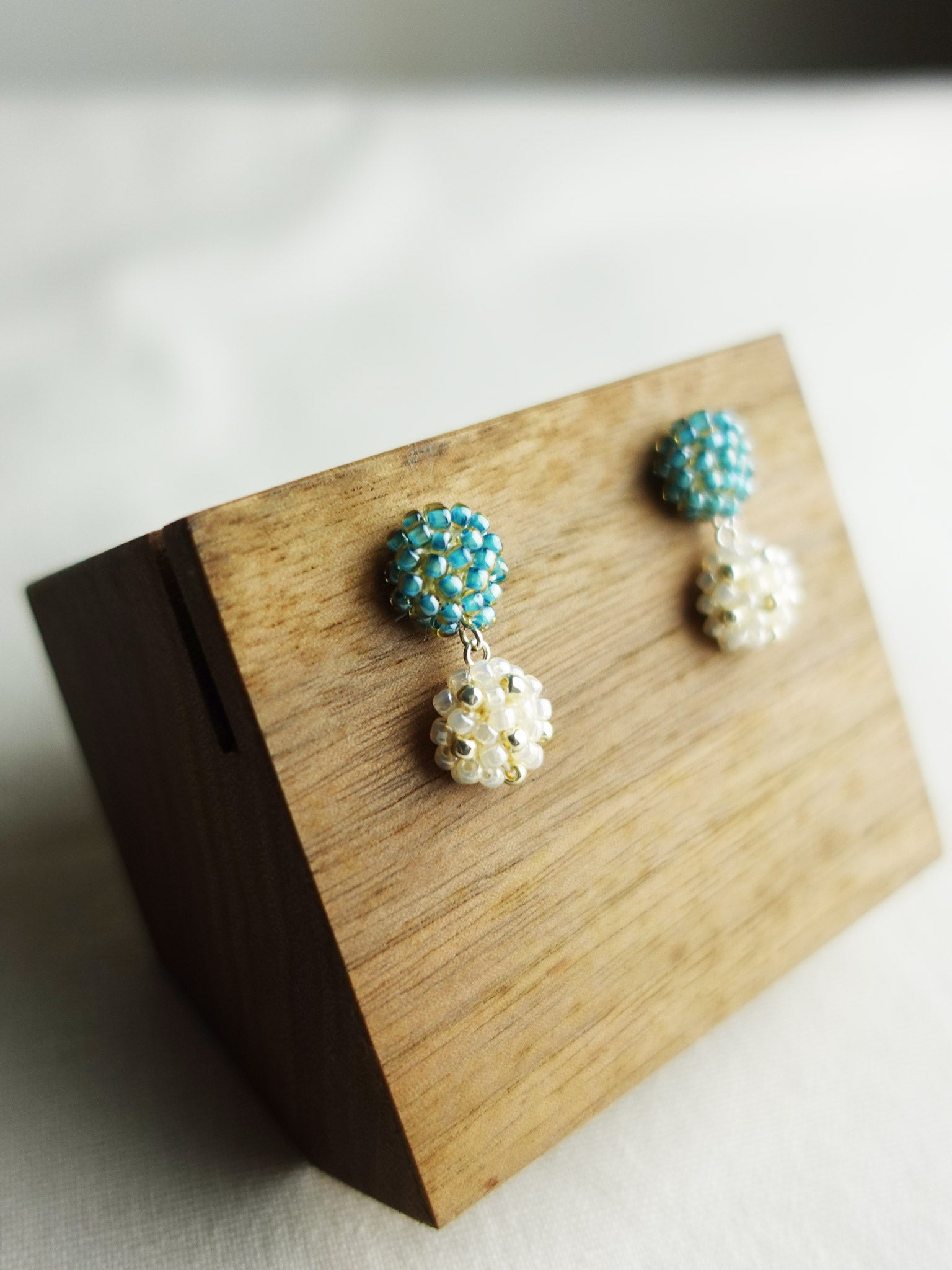 Abigail Earrings in Ocean Green Left