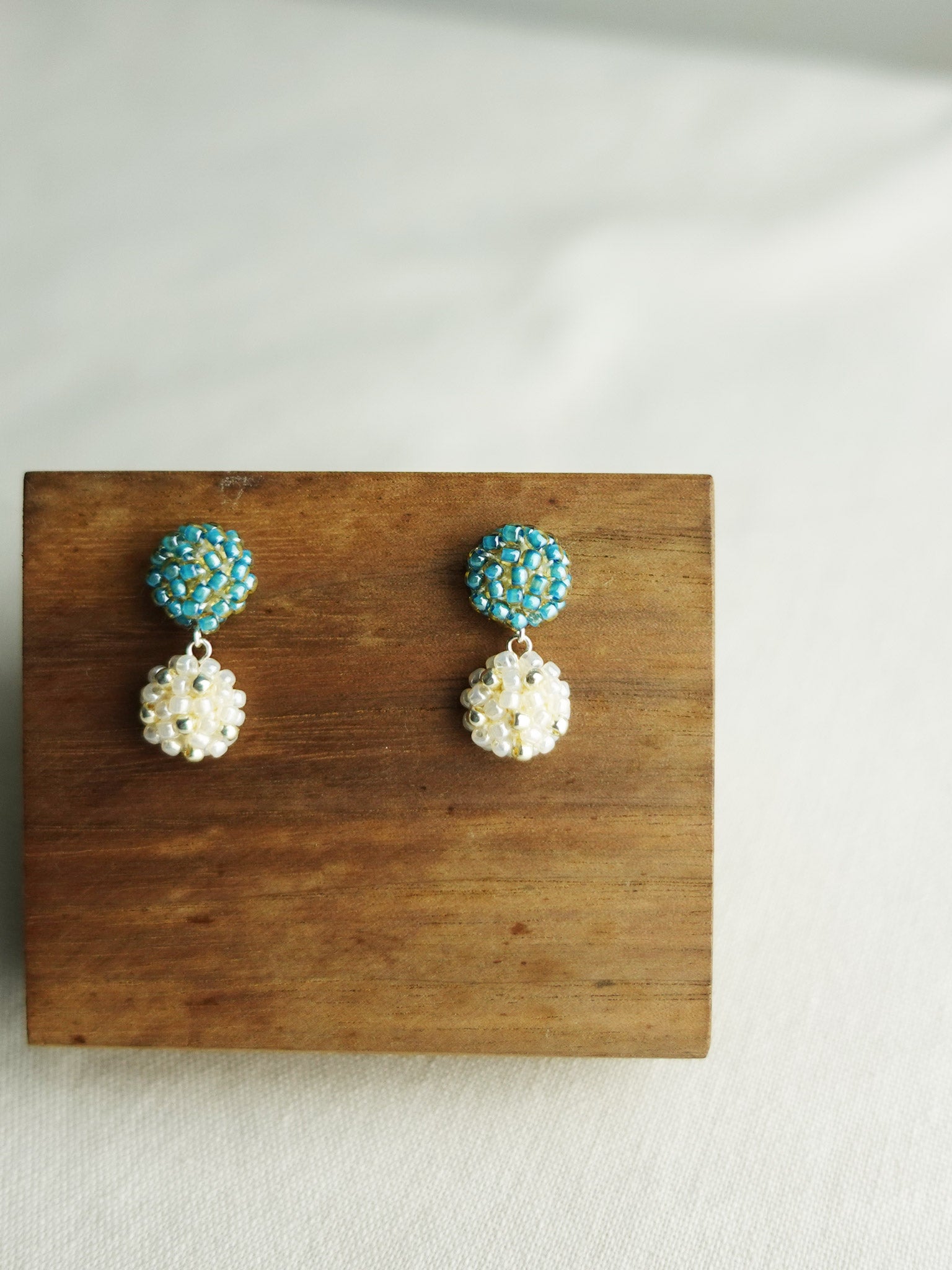 Abigail Earrings in Ocean Green Display
