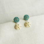 Abigail Earrings in Ocean Green Left