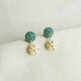 Abigail Earrings in Ocean Green Left