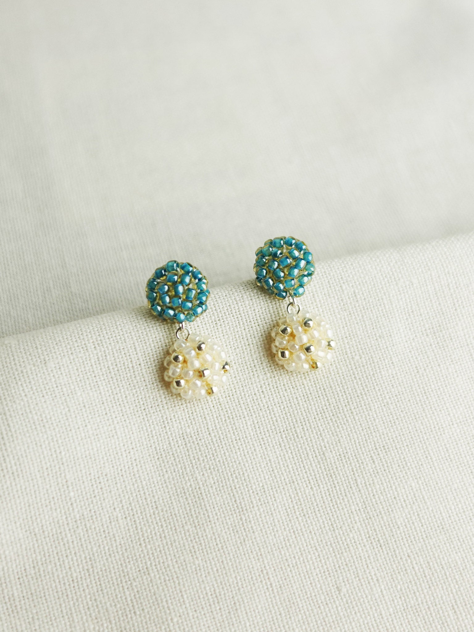 Abigail Earrings in Ocean Green Left