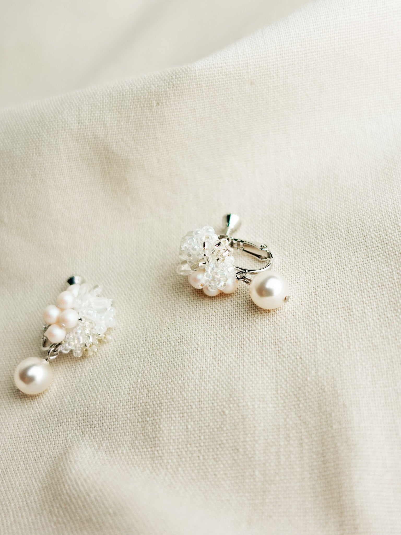 Anastasia Mariota Clip-on Earrings in White Back