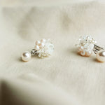 Anastasia Mariota Clip-on Earrings in White Left