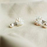 Anastasia Mariota Clip-on Earrings in White Left