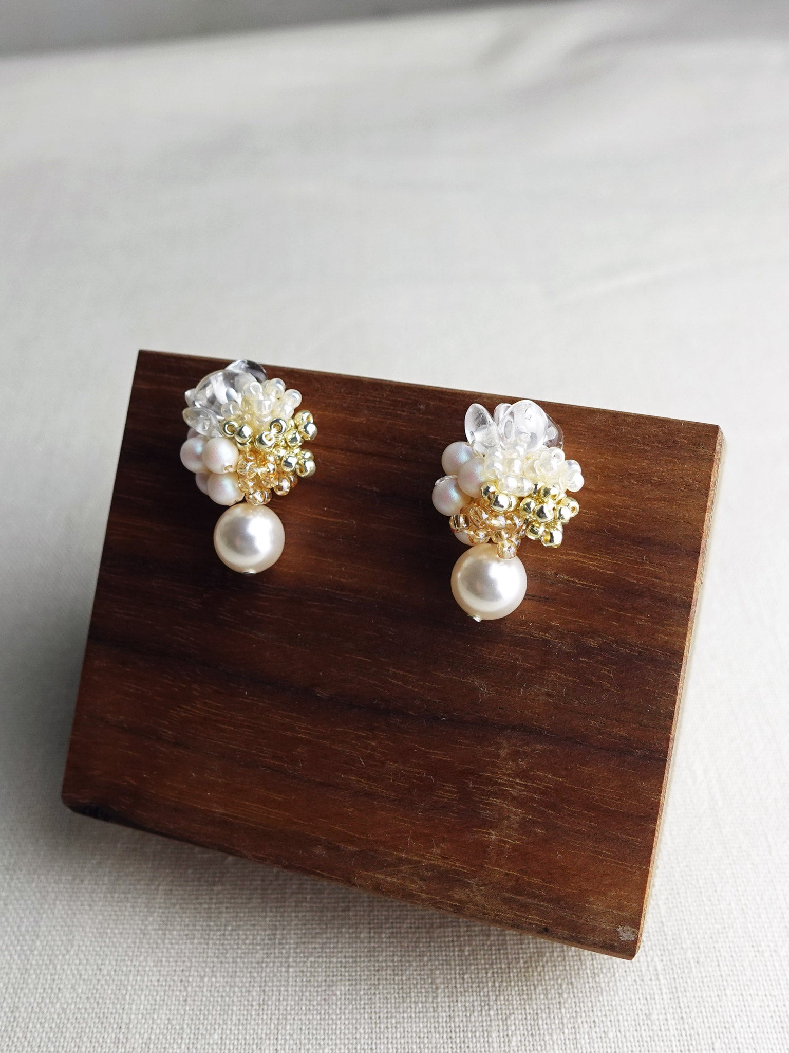 Anastasia Mariota Drop Earrings in Ivory Display Right
