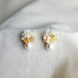 Anastasia Mariota Drop Earrings in Ivory Front