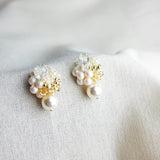 Anastasia Mariota Drop Earrings in Ivory Left