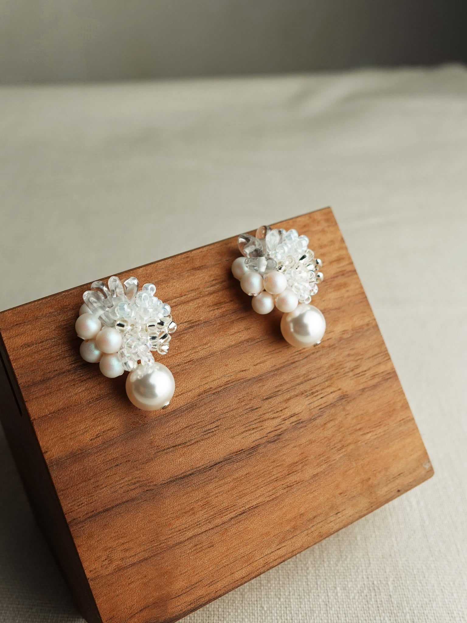 Anastasia Mariota Drop Earrings in White Display Left