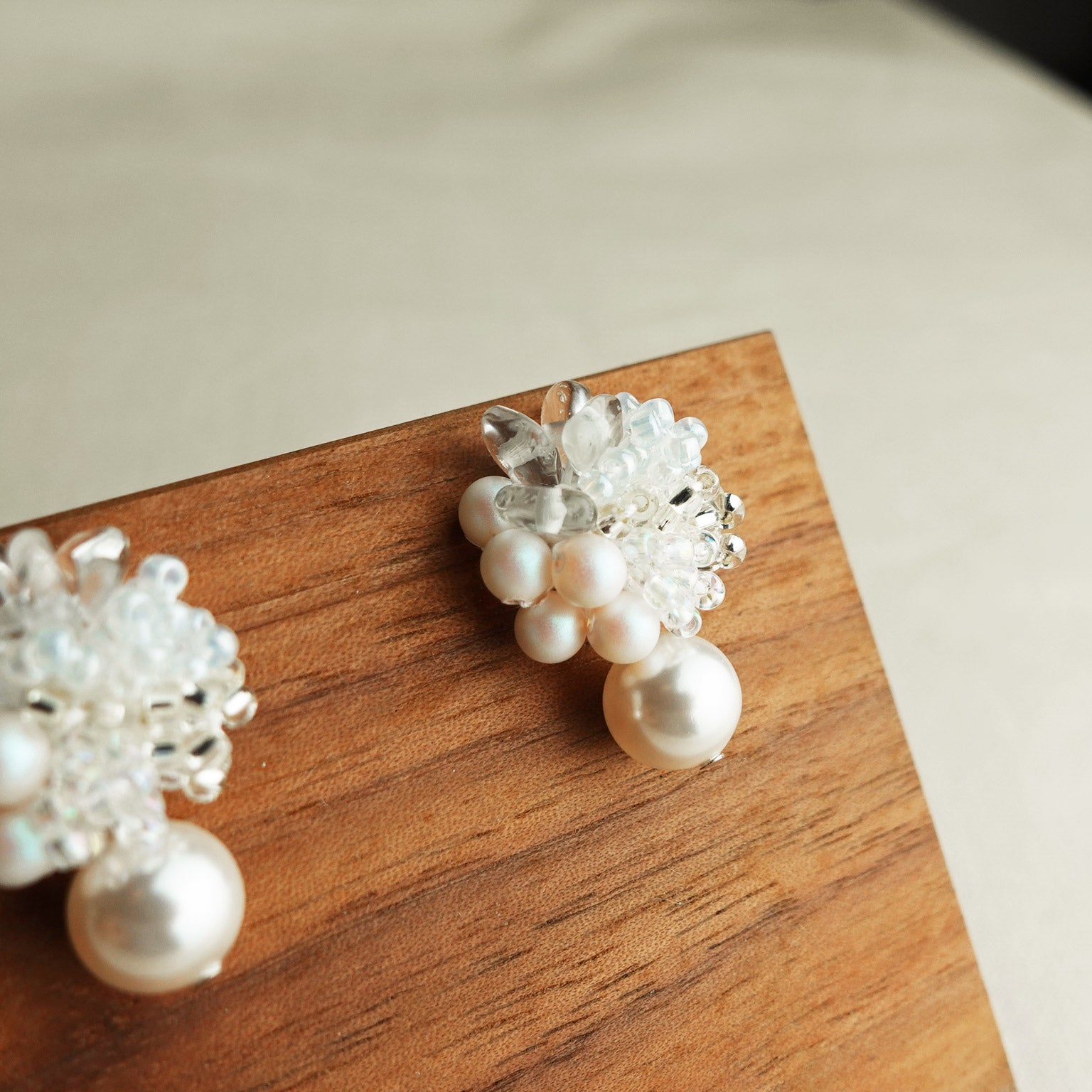 Anastasia Mariota Drop Earrings in White Display Right