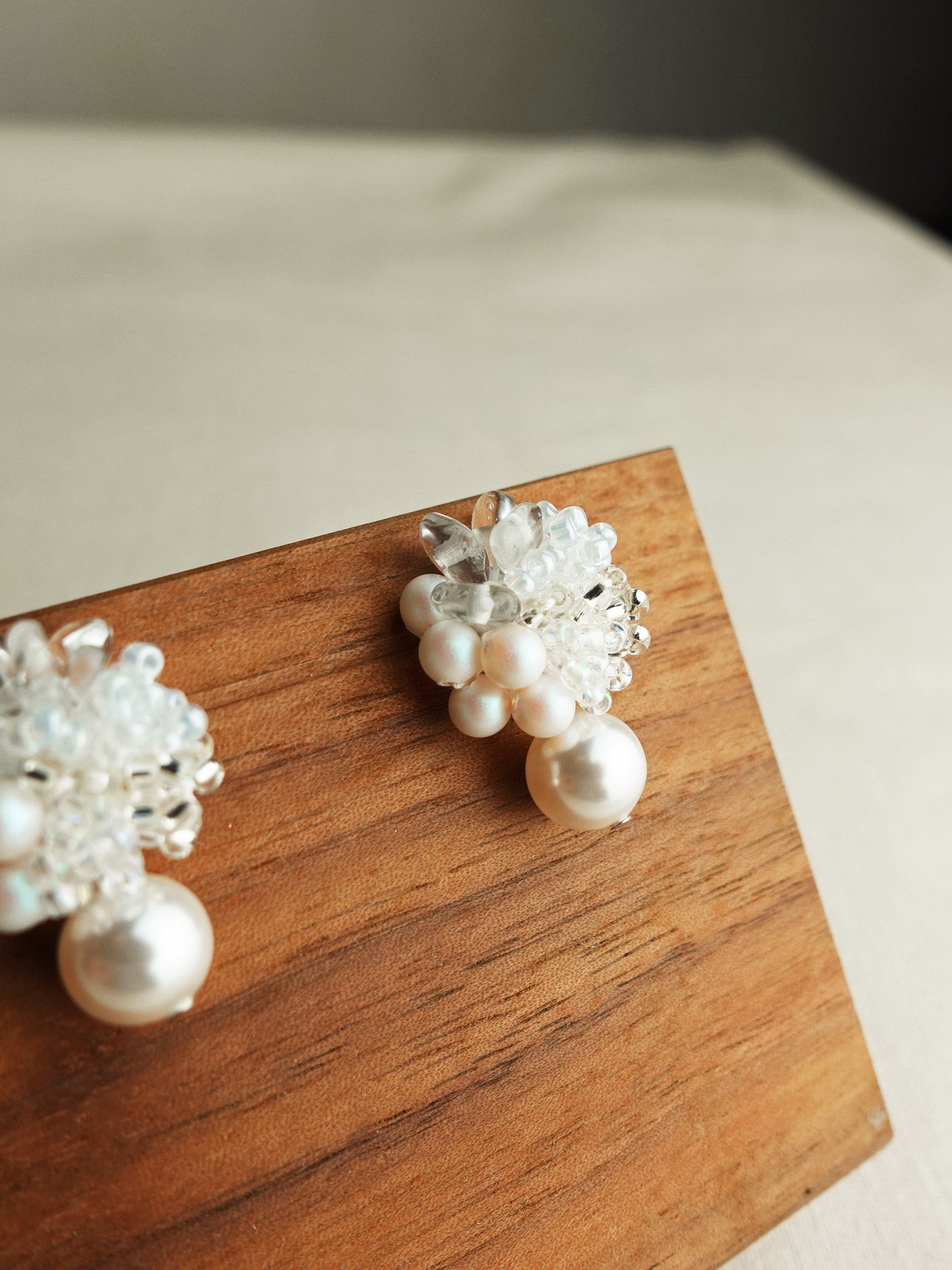 Anastasia Mariota Drop Earrings in White Display Right