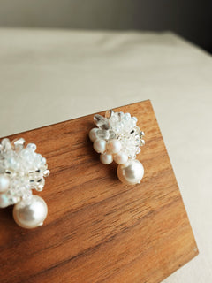 Anastasia Mariota Drop Earrings in White Display Right