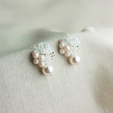 Anastasia Mariota Drop Earrings in White Left