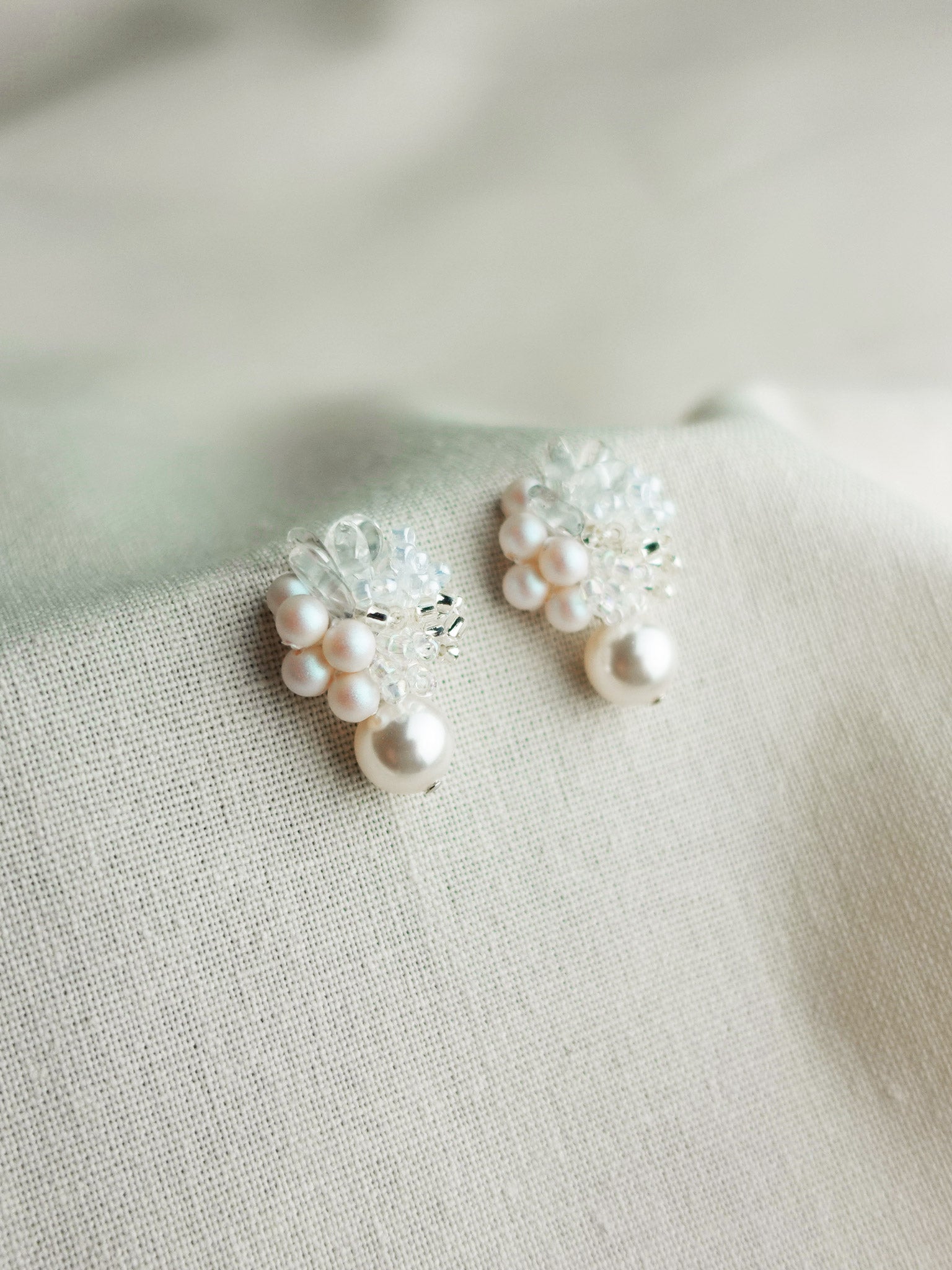 Anastasia Mariota Drop Earrings in White Left