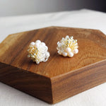 Anastasia Stud Earrings in Ivory Display Front