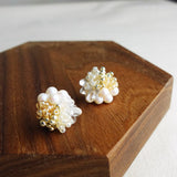 Anastasia Stud Earrings in Ivory Display Left