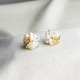Anastasia Stud Earrings in Ivory Front
