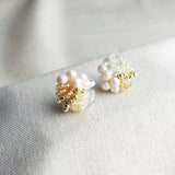 Anastasia Stud Earrings in Ivory Left