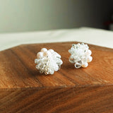 Anastasia Stud Earrings in White Display Left