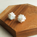 Anastasia Stud Earrings in White Display Right
