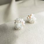 Anastasia Stud Earrings in White Left