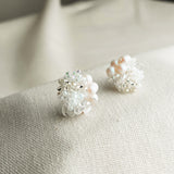 Anastasia Stud Earrings in White Left