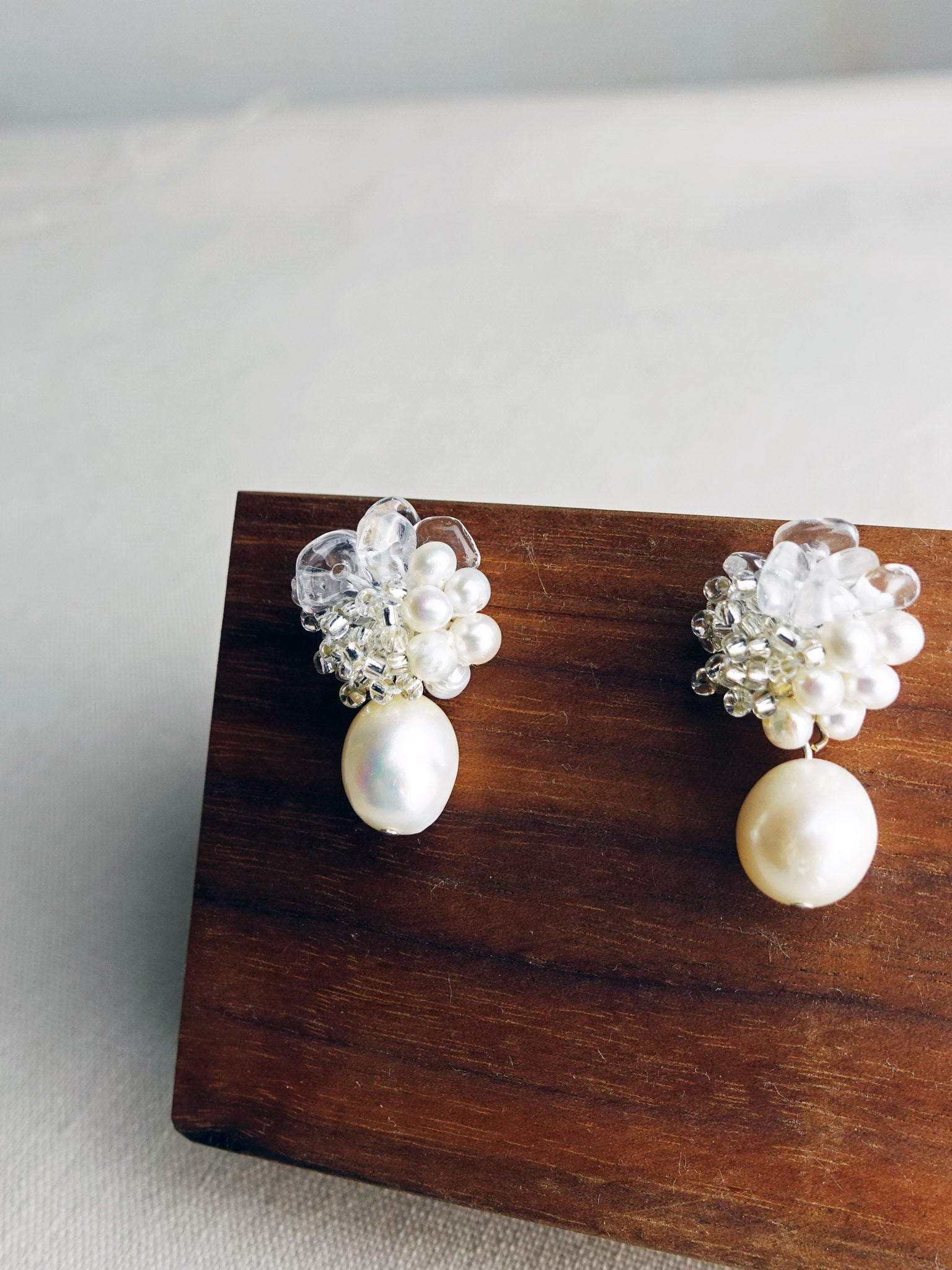 Anna Risa Drop Earrings in Silver Display Front